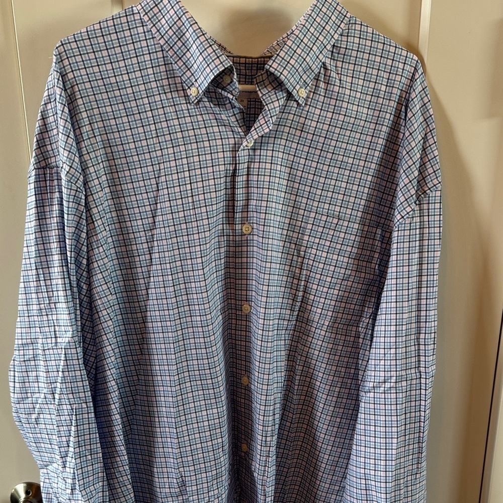Peter Millar LS Oxford Plaid Button Down 3XL